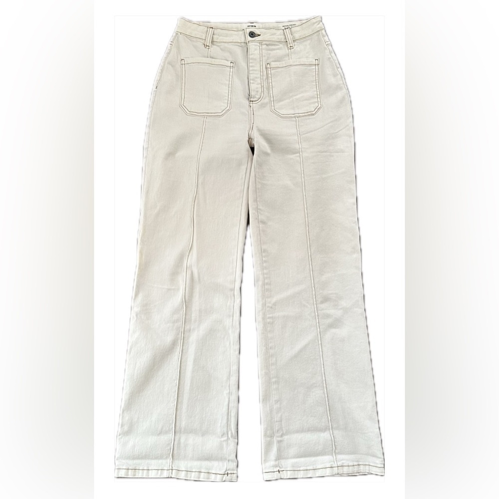 Cotton On Petite Pocket Flare High Rise Wide Leg Pants - Off White Size 8